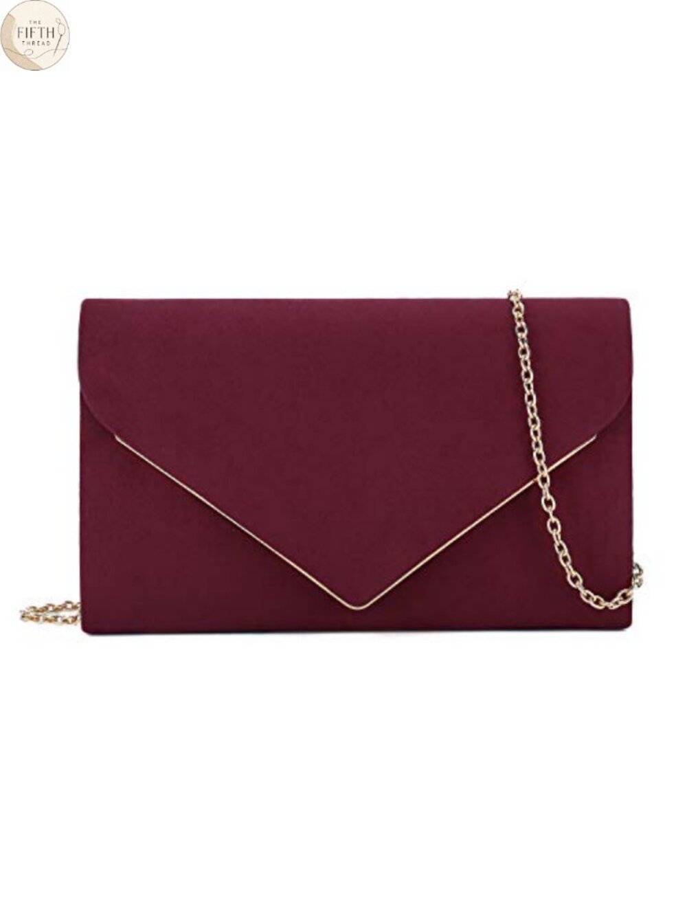 Faux Suede Clutch Bag Elegant Metal Binding Evening Purse for Wedding Prom